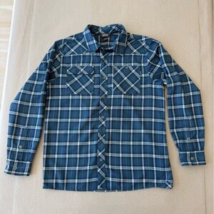 Outdoor Research — Men's Blue Plaid Button-Up Shirt — Size XL